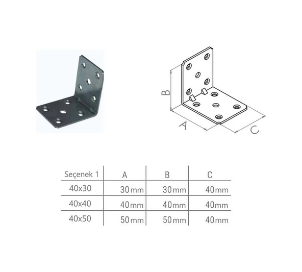 Beşel BA4060 40 Serisi 40x60 Mm Geniş Masa Gönye - 50 Adet - Resim 2