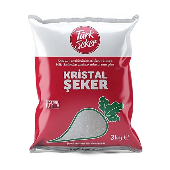 Türk Şeker Kristal Toz Şeker 3 Kg