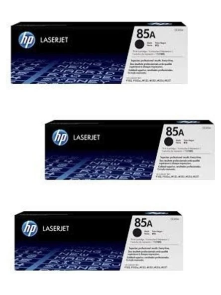 HP CE285A (85A) Laserjet Pro P1104 3'lü Paket Orjinal Yazıcı Toneri 1,600 Sayfa 3 Adet NI45