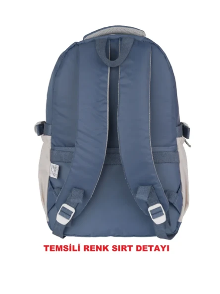 Relaxion Su Geçirmez Astarlı Kumaş Okul Seyahat Sırt Çantası 2059 - 7