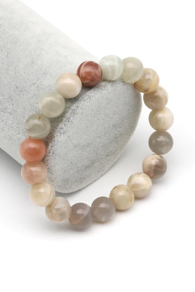 Ay Taşı Doğal Taş Bileklik 10 mm Küre Kesim ürün görseli