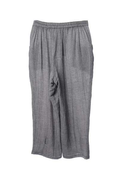 Faik Sönmez Oversize Keten Kadın Pantolon - Midi Boy, Minimalist - 4