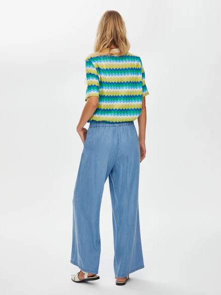 Faik Sönmez Oversized Geniş Paça Kadın Pantolon - Minimalist - Resim 6