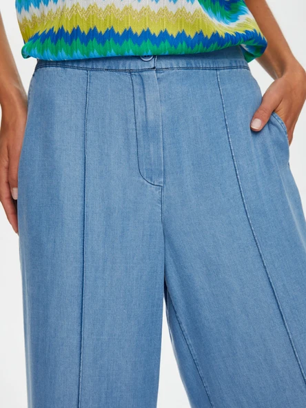 Faik Sönmez Oversized Geniş Paça Kadın Pantolon - Minimalist - Resim 8