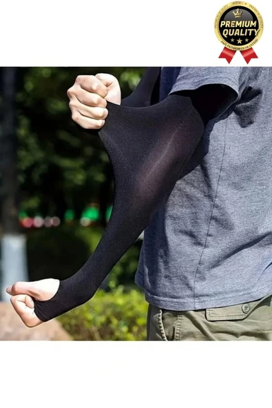 Kaliteli Uzun Kumaş Esnek Spor Bisiklet Motosiklet Koşu Tesettür Güneş Anti UV Koruyucu Kol Kılıfı - 3
