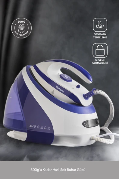 HOMEND Jetsteam 1165H Buhar Kazanlı Ütü Mor Beyaz