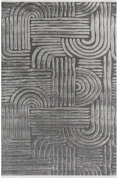 Kreasyon Halı Kişiye Özel Ölçü Salon Halısı 200x500 Boyut BY044 Gri