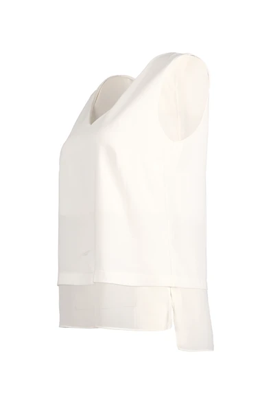 Ysatis V Yaka Kolsuz Şifon Bluz - Minimalist Günlük Tarz - 6