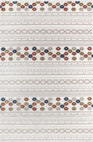 Kreasyon Halı Kişiye Özel Ölçü Oda Halısı 120x450 Bristol BI006 Çok Renkli