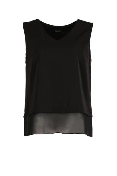 Ysatis V Yaka Kolsuz Şifon Bluz - Minimalist Günlük Tarz - 2