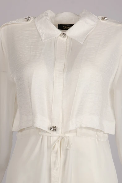 Ysatis Minimalist Uzun Kol Şifon Gömlek - Günlük & İş - 4