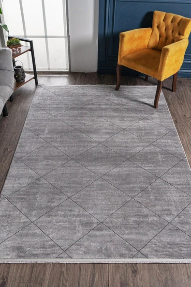 Kreasyon Halı Kişiye Özel Ölçü Yolluk Halısı 80x200 Mazzini 1489 Gri