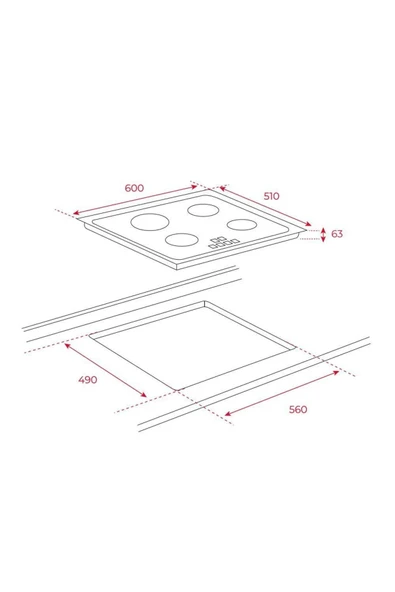 TEKA TBR 6420 SİYAH 60 CM. VİTROSERAMİK ELEKTRİKLİ ANKASTRE OCAK - 2