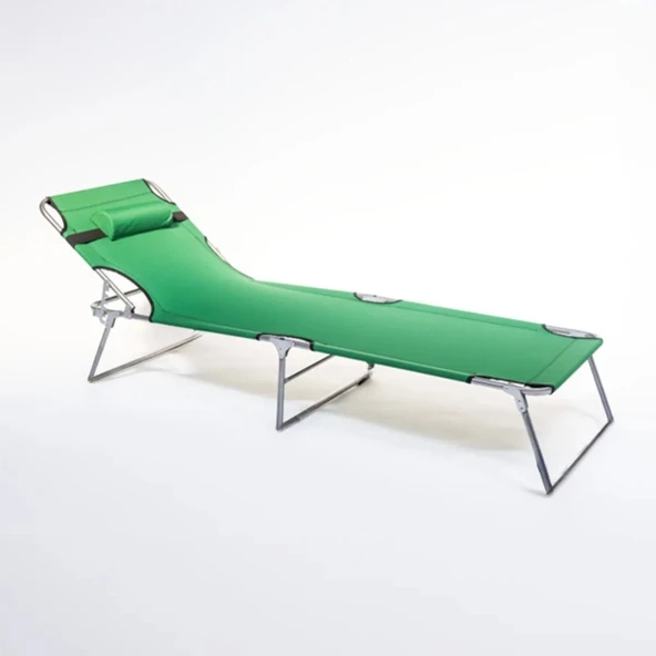 Kamp Yatağı Yastıklı Katlanır Şezlong Kampet Yeşil 1627 - 3