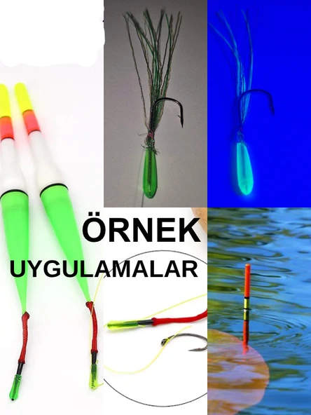 Eagenset Neon Ultraviyole Uv Yumuşak Silikon Yeşil 50 Adet 1,3 cm. Delik: 2mm - 5