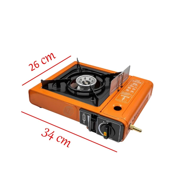 Taşınabilir Kamp Ocağı Portatif Tek Gözlü (10 Adet) Gaz Kartuşlu Tüp Uyumlu Bağlantı Piknik Ocak - 6