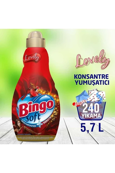 Bingo Soft Konsantre Çamaşır Yumuşatıcısı Lovely 1440 Ml - Ekonomi Paketi 4'lü