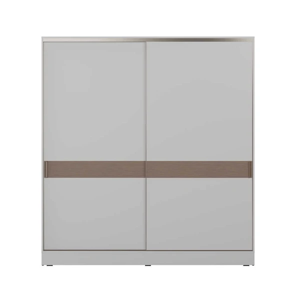 Milano Sürgülü Gardırop - Vizon/Zebra 207x223x60 cm - 3