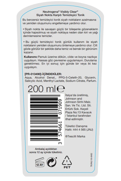 Neutrogena Visibly Clear Siyah Nokta Karşıtı Temizleyici Tonik 200 ml - 3