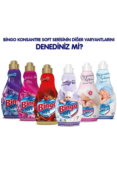 Bingo Soft Konsantre Çamaşır Yumuşatıcısı Lovely 1440 Ml - Ekonomi Paketi 4'lü - 6