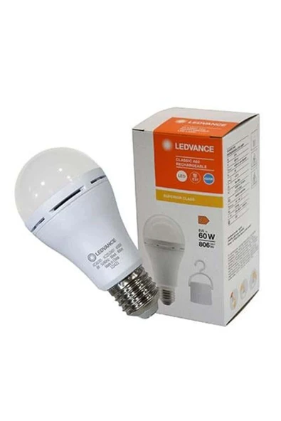 Osram Led 8W 6500K 806lm E27 Duy Beyaz Işık Şarjlı Ampul ürün görseli