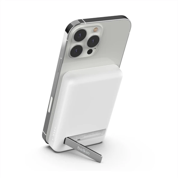 Belkin 5000mAh Manyetik Kablosuz Power Bank, MagSafe ile Uyumlu Taşınabilir Şarj