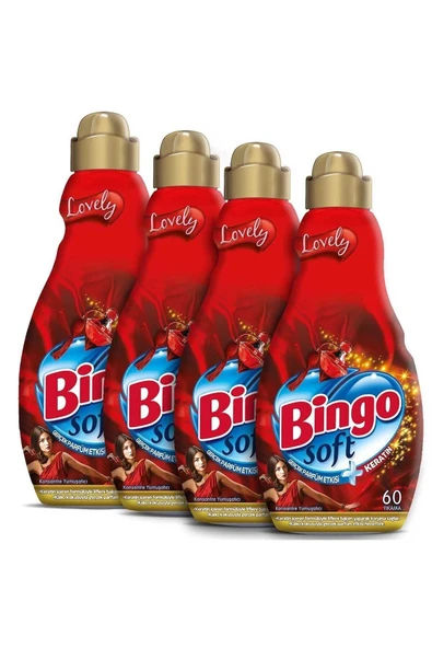 Bingo Soft Konsantre Çamaşır Yumuşatıcısı Lovely 1440 Ml - Ekonomi Paketi 4'lü - 2