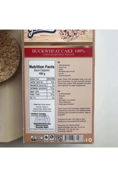 FitNut %100 Karabuğday Patlağı (GLUTENSİZ) (130G) - Resim 2