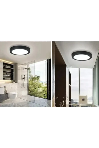 CATA CT-5235 18W Panel LED Armatür Siyah Yulvarlak Sıva Üstü Metal Kasa Beyaz Işık 6400K - 2