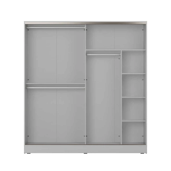Milano Sürgülü Gardırop - Vizon/Zebra 207x223x60 cm - 5