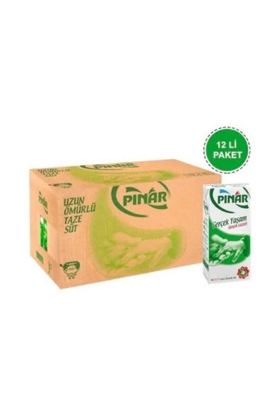 Pınar Tam Yağlı Süt 1000 Gr 12'li
