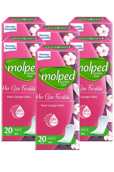 Molped Günlük Ped Ince Parfümsüz - 20x6 : 120 Adet
