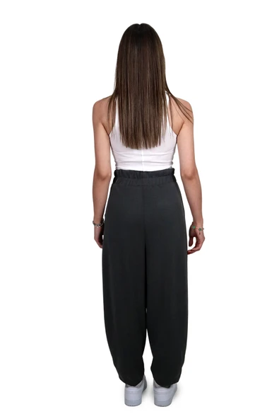 Kadın Modal Kumaş Havuç Kesim Antrasit Pantolon - 5