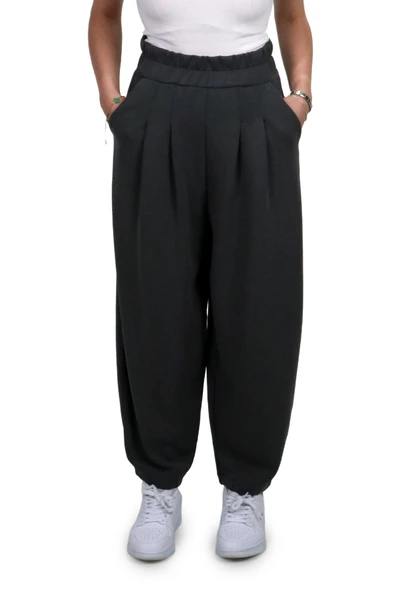 Kadın Modal Kumaş Havuç Kesim Antrasit Pantolon