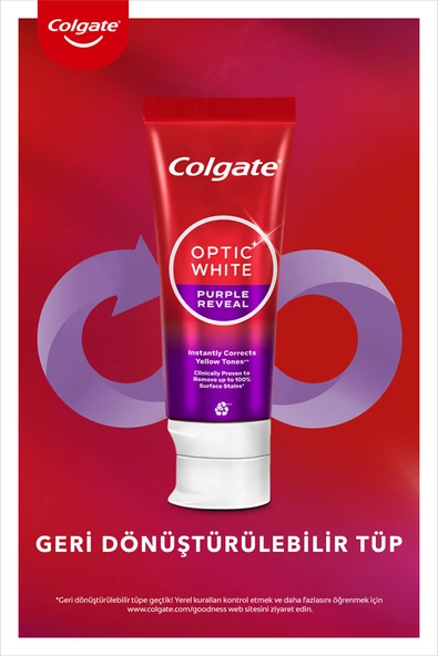 Colgate Optic White Purple Reveal Beyazlatıcı Diş Macunu 75 Ml x2 - 6