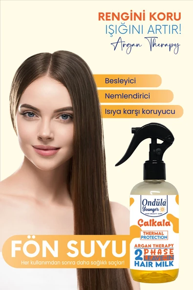 Ondüla Milk Therapy Argan | Nemlendirici Etki | Isı Koruyucu Çift Fazlı Fön Suyu-250 ml - 2