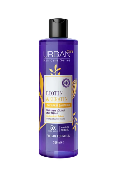 Urban Care Biotin&Keratin Dökülme Karşıtı Sağlıklı Uzamaya Yardımcı Saç Bakım Şampuanı Vegan 350 ml - 2