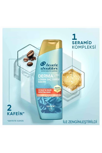 Head&Shoulders Dermaxpro Scalp & Hair Revitaliser Dökülme Ve Kepek Karşıtı Şampuan Kafein Ve Seramid - Resim 6