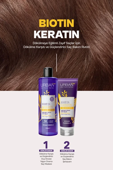 Urban Care Biotin&Keratin Dökülme Karşıtı Sağlıklı Uzamaya Yardımcı Saç Bakım Şampuanı Vegan 350 ml - 6