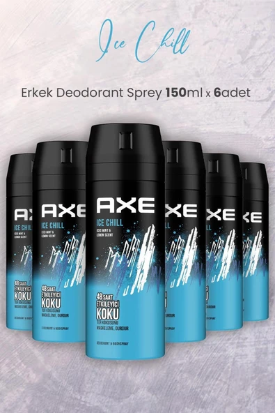 Axe Ice Chill Erkek Deodorant Sprey 150 ml x 6 Adet ürün görseli