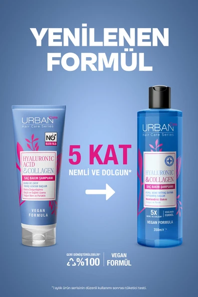 Urban Care Hyaluronic & Collagen Ekstra Dolgunlaştırıcı Saç Bakım Şampuanı Vegan 350 ml - 4