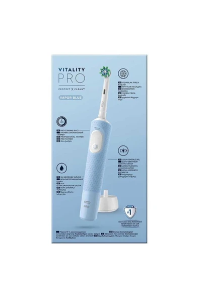 Oral-B Vitality Pro Mavi Protect X Clean Şarjlı Diş Fırçası - Resim 8
