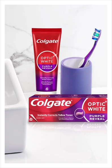 Colgate Optic White Purple Reveal Beyazlatıcı Diş Macunu 75 Ml x2 - 7