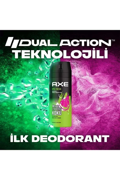 Axe Erkek Deodorant & Bodyspray Epic Fresh 48 Saat Etkileyici Koku 150 ml (4 ADET) - 3