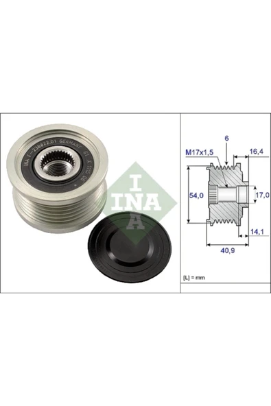 INA 535011210 Alternator Rulmani ( Fiat : Doblo 1.6jtd 10- Bravo Ii -punto - Stilo 1.9 Jtd 07-) - -