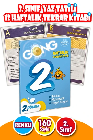 2.Sınıf 2.Dönem 12 Haftalık Yaz Tatili Kitabı Tekrar Seti - 16 Fasikül - 128 Sayfa