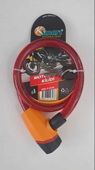 KSMART BİSİKLET VE MOTOSİKLET KİLİDİ ANAHTARLI K-3538 - 2