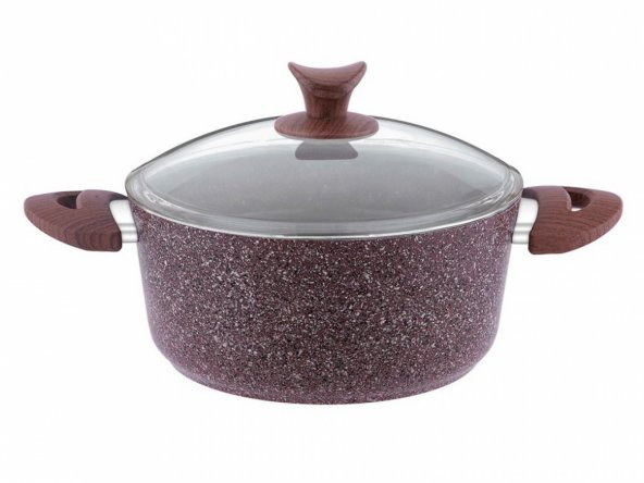 Taç Aksu Extra Granit Derin Tencere 28 Cm Mürdüm