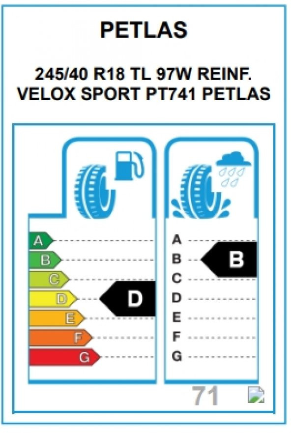 Petlas 245/40 R18 TL 97W Reinf. Velox Sport PT741 2024 Yaz Lastiği - 2