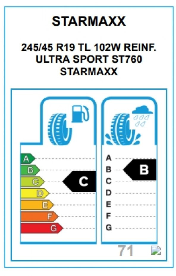 Starmaxx 245/45 R19 TL 102W Reınf. Ultra Sport St760 2024 Yaz Lastiği - 2